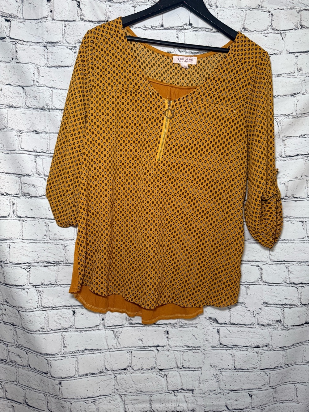 Tempted. Yellow tunic. Size L